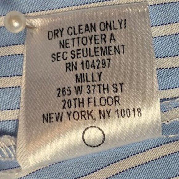 NWT MILLY "Michelle" Blue/White Stripe Bell Sleeve Blouse 8 - Picture 12 of 12